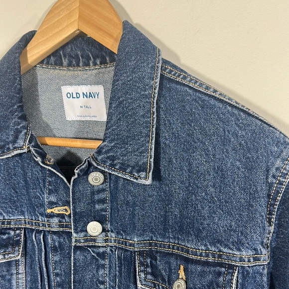 Old Navy Blue Denim Jacket Medium Tall - Picture 2 of 5